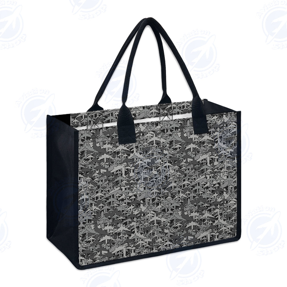 Dark Coloured Airplanes Designed Special Canvas Bags