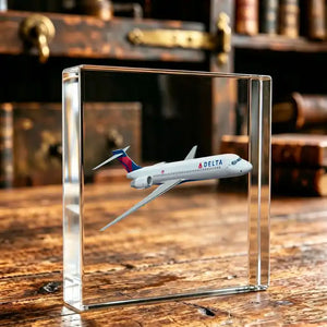 Delta Air Lines Boeing 717 Airplane Crystal Ornament