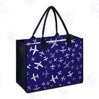 Thumbnail for Different Sizes Seamless Airplanes Designed Special Canvas Bags