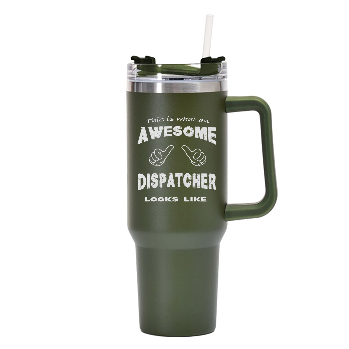 Dispatcher Designed 40oz Stainless Steel Car Mug With Holder