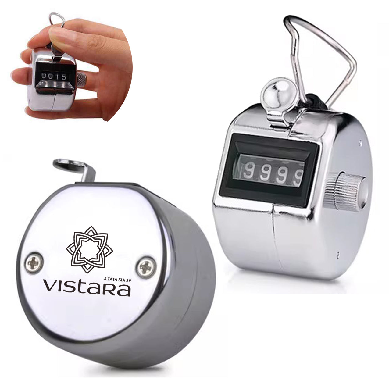 Vistara Airlines Designed Metal Handheld Counters