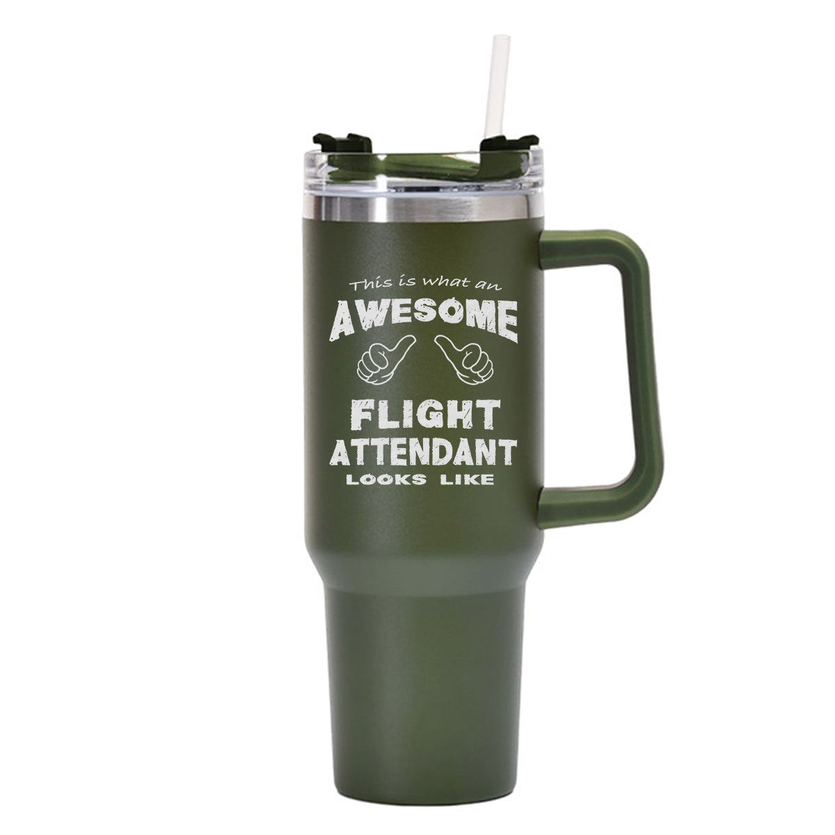 Flight Attendant Designed 40oz Stainless Steel Car Mug With Holder