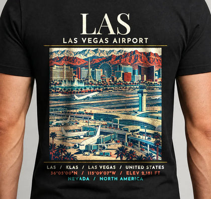 Las Vegas Harry Reid International Airport (LAS) Double-Side T-Shirt