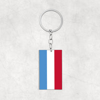 Thumbnail for Luxembourg Flag Designed Stainless Steel Flag Key Chains (Double Side)