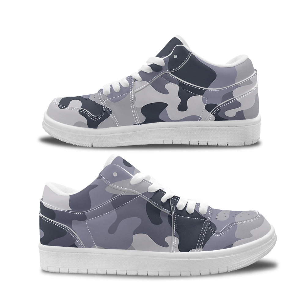 Military Camouflage Army Gray Designed Fashion Low Top Sneakers & Shoes