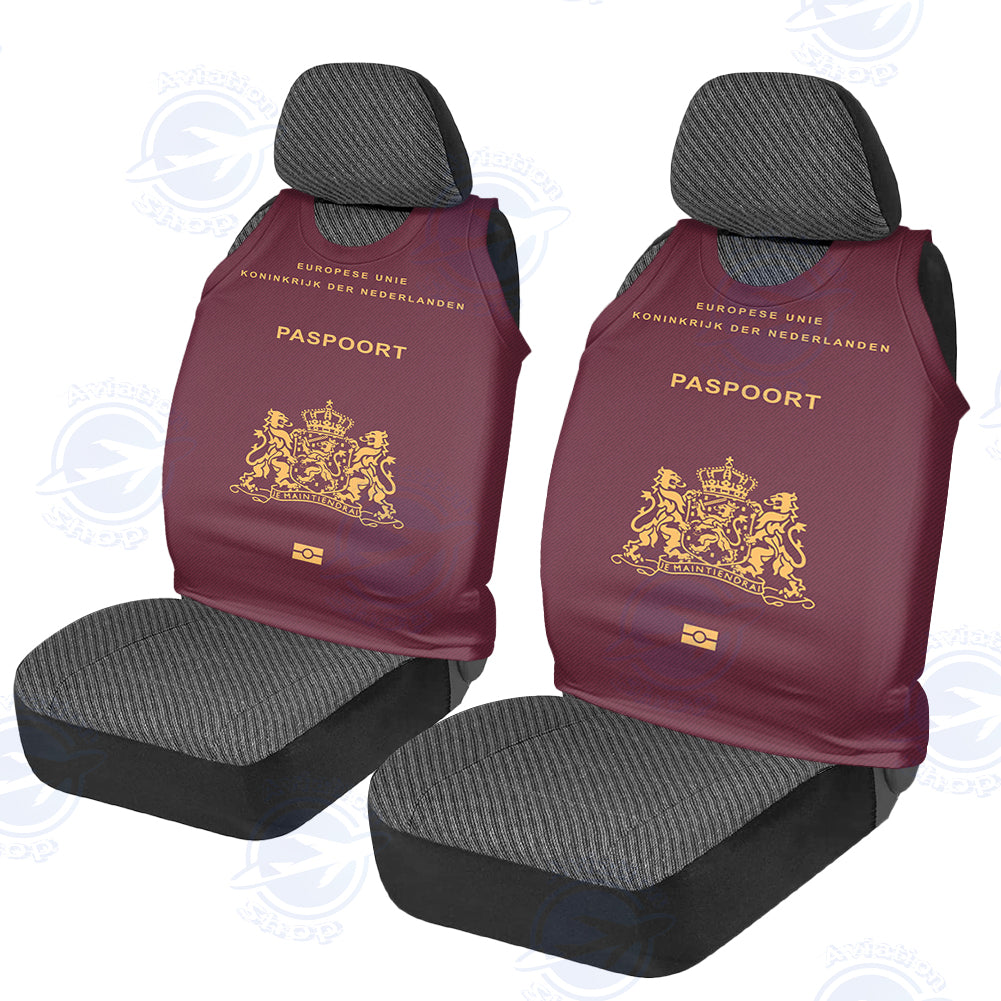 Netherlands Passport Designed Car Seat Covers