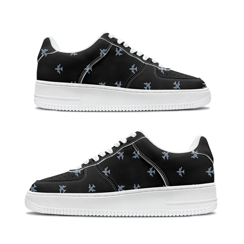 Nice Airplanes (Black) Designed Low Top Sport Sneakers & Shoes