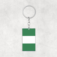 Thumbnail for Nigeria Flag Designed Stainless Steel Flag Key Chains (Double Side)