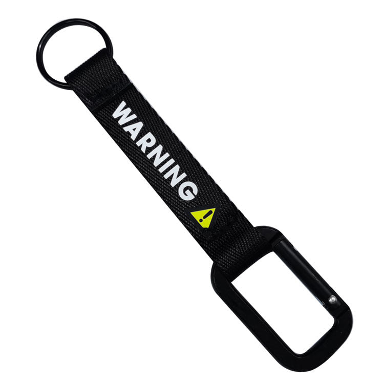 WARNING (Black) Designed Mountaineer Style Key Chains