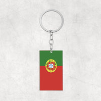 Thumbnail for Portugal Flag Designed Stainless Steel Flag Key Chains (Double Side)
