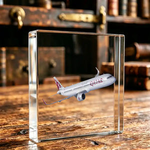 Qatar Airways Airbus A321neo Airplane Crystal Ornament