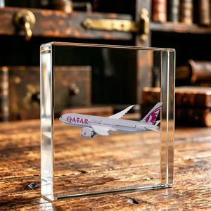 Qatar Airways Boeing 777 Airplane Crystal Ornament
