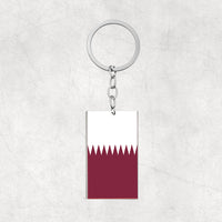 Thumbnail for Qatar Flag Designed Stainless Steel Flag Key Chains (Double Side)
