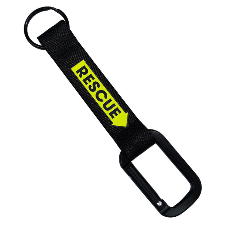 RESCUE (Black) Designed Mountaineer Style Key Chains