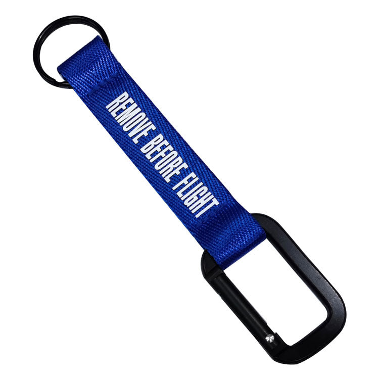 Remove Before Flight (Blue) Designed Mountaineer Style Key Chains