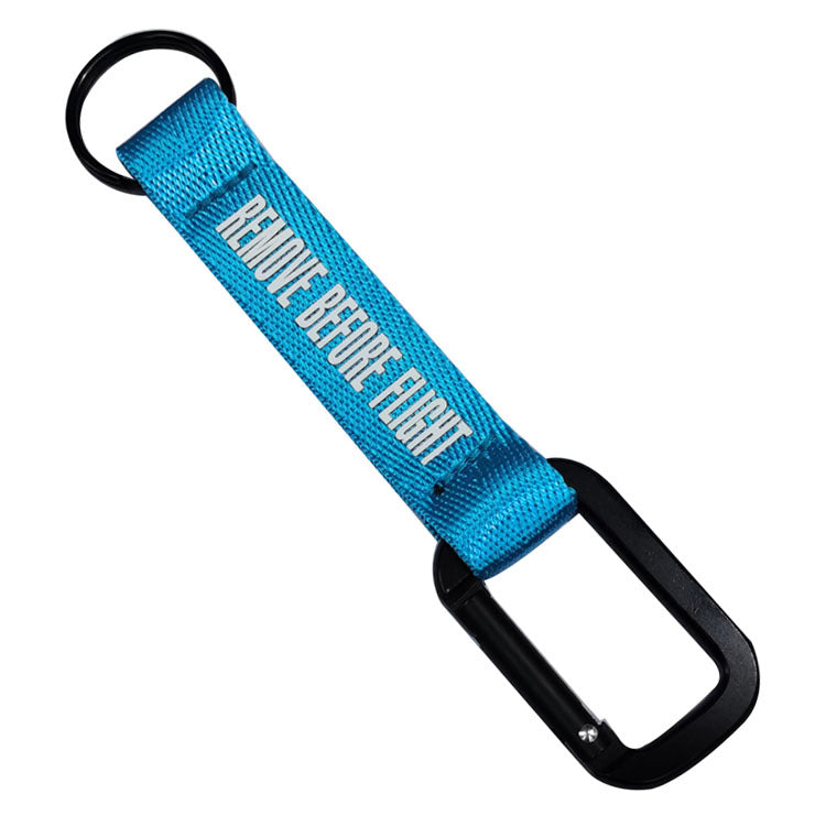 Remove Before Flight (Light Blue) Designed Mountaineer Style Key Chains