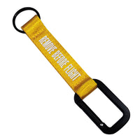 Thumbnail for Remove Before Flight (Yellow) Designed Mountaineer Style Key Chains