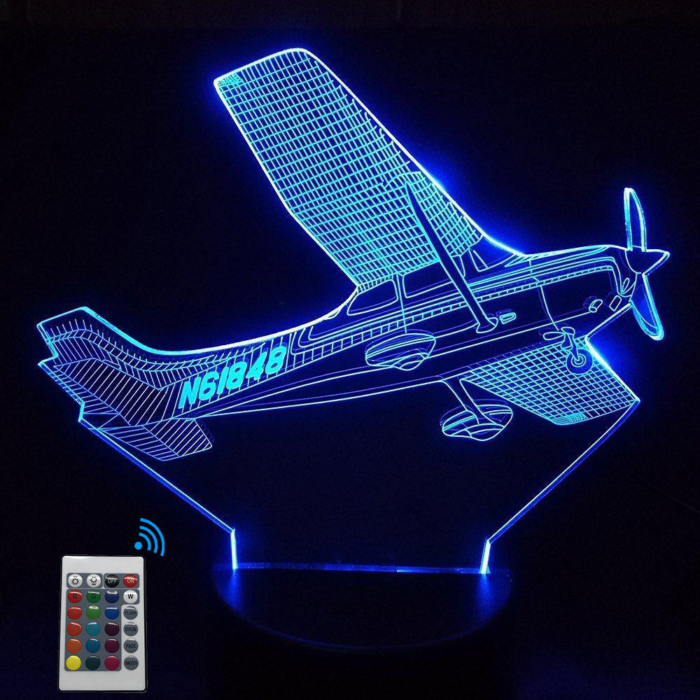Rolling Amazing Cessna 172 Skyhawk Designed 3D Lamp