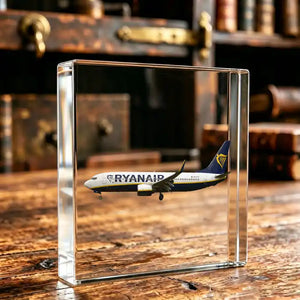Ryanair Airlines Boeing 737-800 Airplane Crystal Ornament
