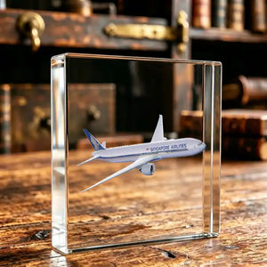 Singapore Airlines Boeing 777 Airplane Crystal Ornament