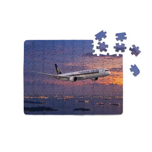 Singapore Airlines Boeing 787-10 Singapore Strait Twilight Printed Puzzles