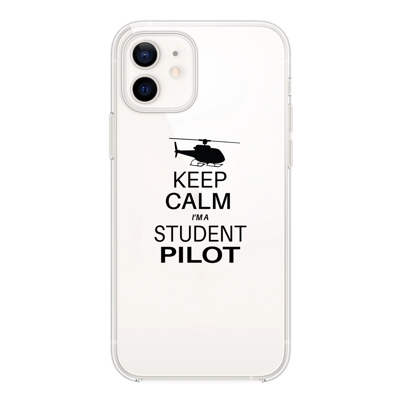 Student Pilot (Helicopter) Designed Transparent Silicone iPhone Cases