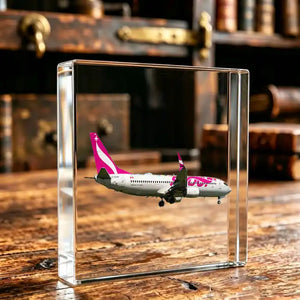 Swoop Airlines Boeing 737-800 Airplane Crystal Ornament