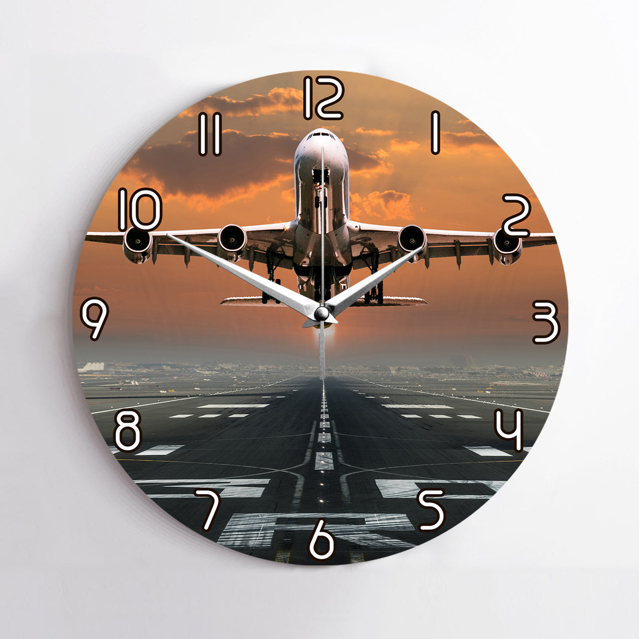 Aircraft Departing from RW30 Printed Wall Clocks