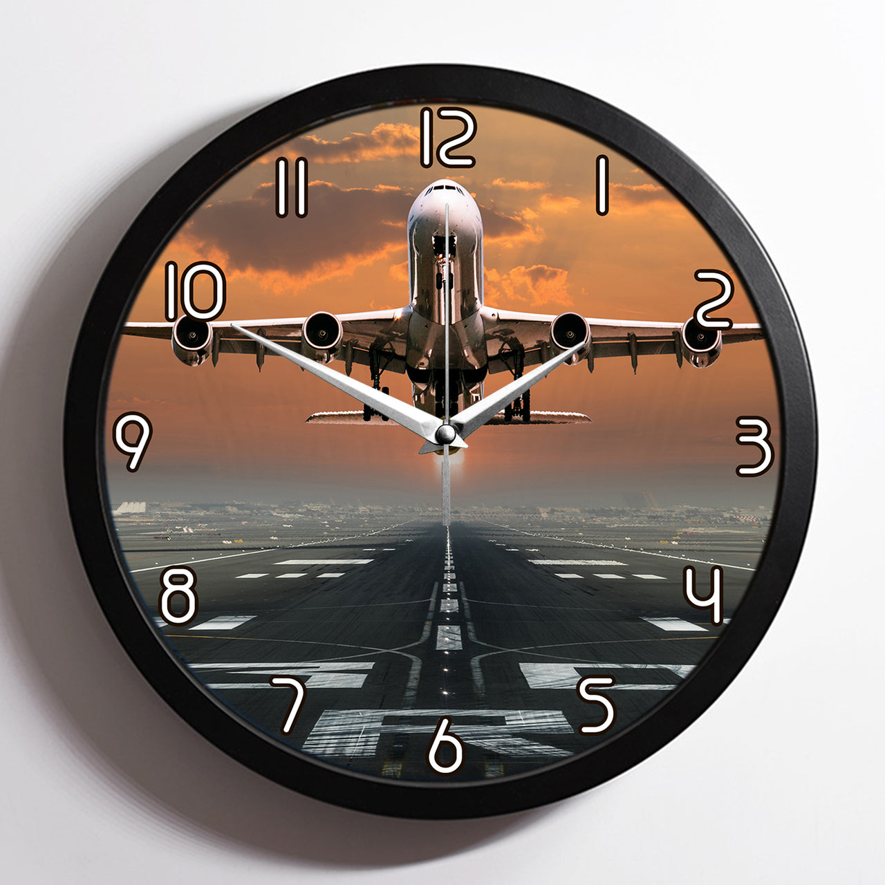Aircraft Departing from RW30 Designed Wall Clocks