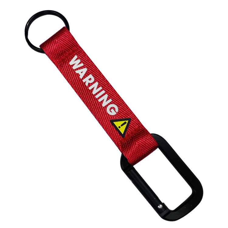WARNING (Red) Designed Mountaineer Style Key Chains