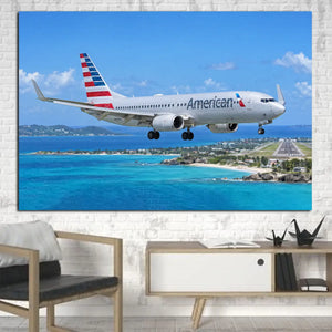 AA Boeing 737-800 Lagoon Arrival Canvas Prints