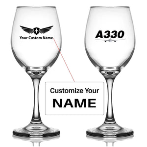 Super Airbus A330 Designed Wine Glasses