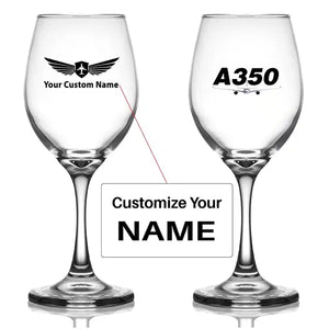 Super Airbus A350 Designed Wine Glasses
