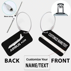 The Airbus A220 Designed Fashion Metal Luggage Tags