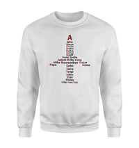 Thumbnail for Airplane Shape Aviation Alphabet Designed Sweatshirts
