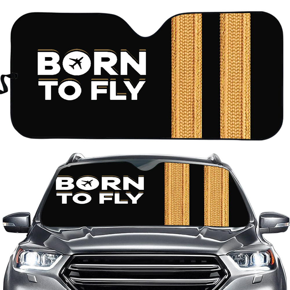Born to Fly & Pilot Epaulettes (4,3,2 Lines) Designed Car Sun Shade