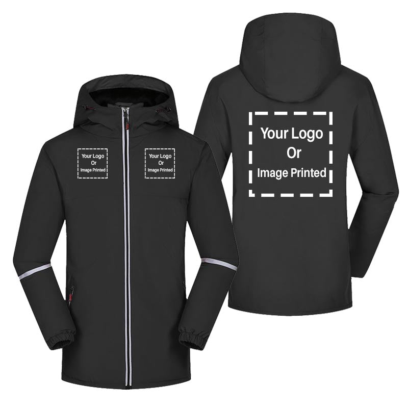 Custom 3 LOGOS Designed Rain Coats & Jackets