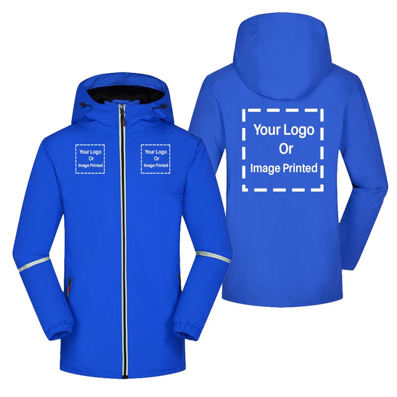Custom 3 LOGOS Designed Rain Coats & Jackets