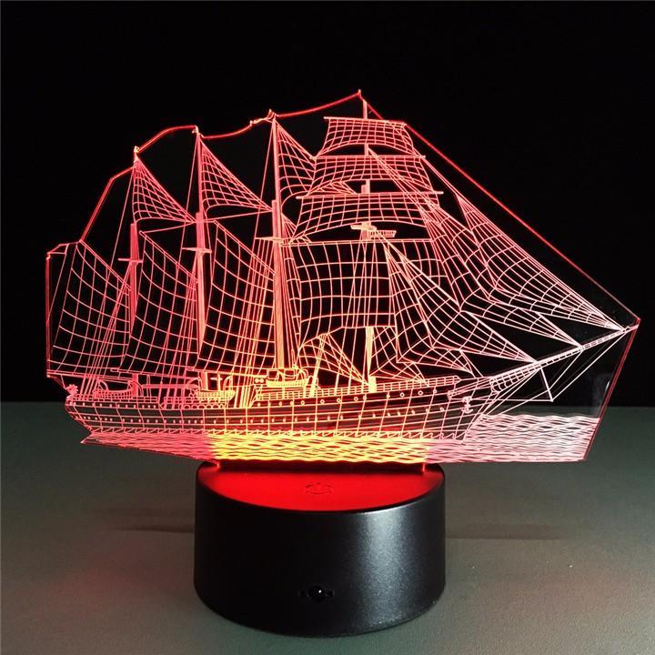 3D Sail Boat Designed Night Lamp
