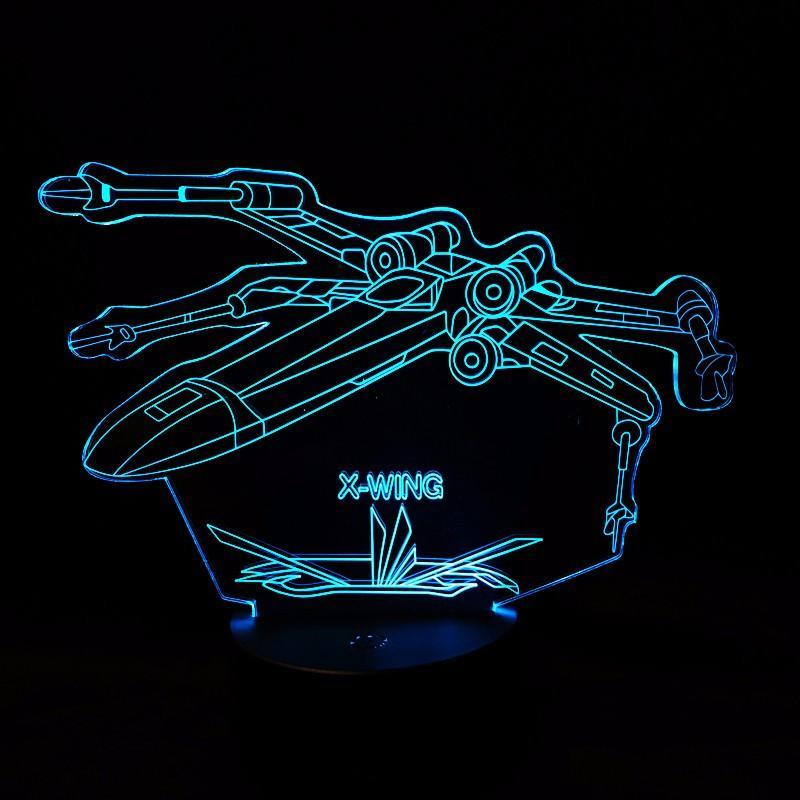3D Star Wars X-Wing Fighter Jet Designed Night Lamp