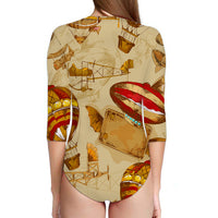 Thumbnail for Graphical Travel Designed Deep V Swim Bodysuits