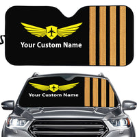 Thumbnail for Name & Badge & Golden Special Pilot Epaulettes (4,3,2 Lines) Designed Car Sun Shade
