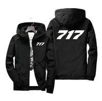 Thumbnail for 717 Flat Text Designed Windbreaker Jackets