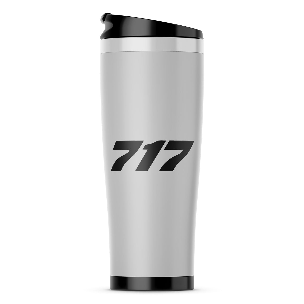 717 Flat Text Designed Travel Mugs