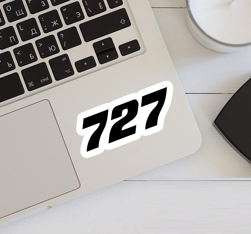 727 Flat Text Designed Stickers