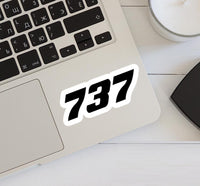 Thumbnail for 737 Flat Text Designed Stickers