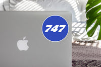 Thumbnail for 747 Flat Text Blue Designed Stickers