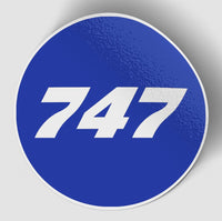 Thumbnail for 747 Flat Text Blue Designed Stickers