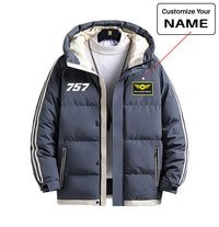 Thumbnail for 757 Flat Text Designed Thick Fashion Jackets