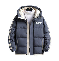 Thumbnail for 757 Flat Text Designed Thick Fashion Jackets